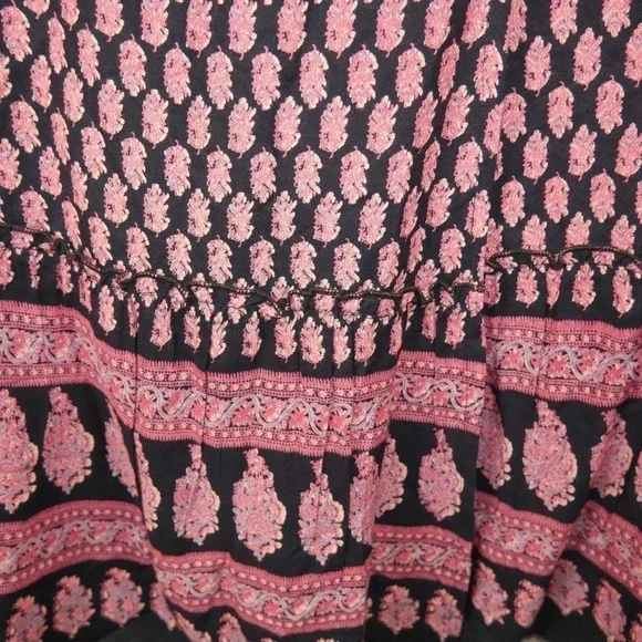 RAGA Avah Wrap Mini Dress Bohemian Pink Printed Dress Size Medium - Picture 5 of 7